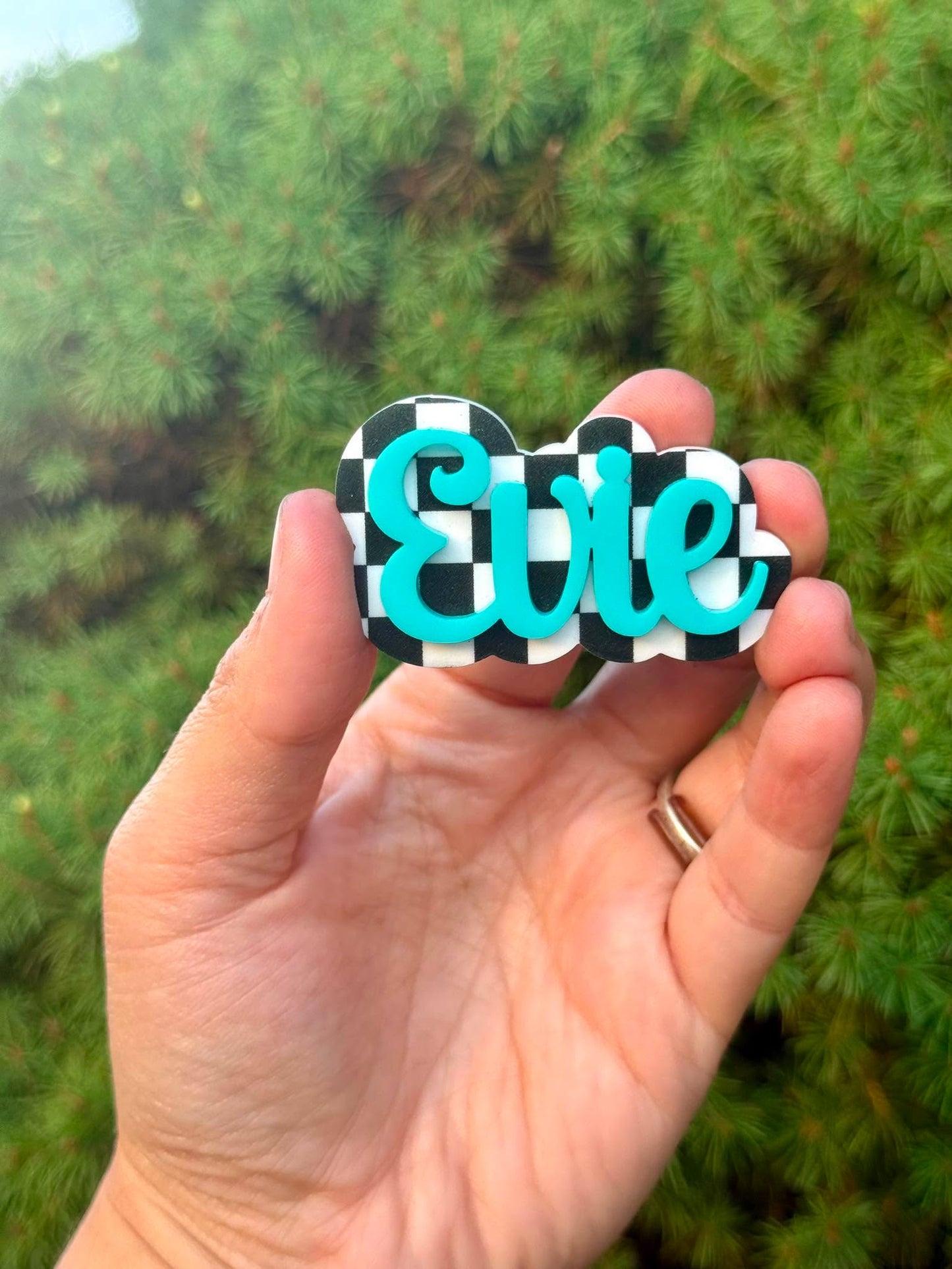 Name Center | Checkered • Teal