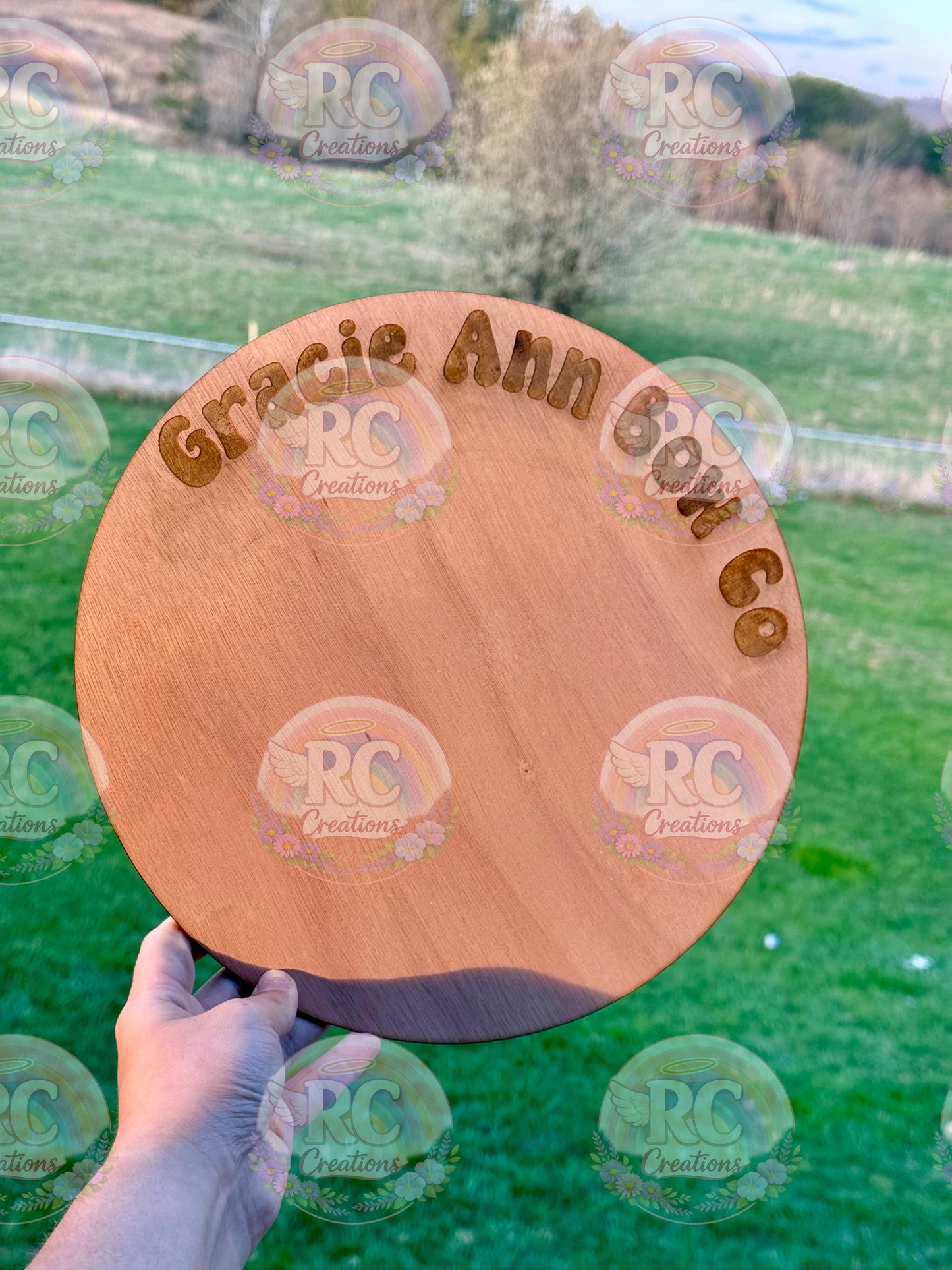 Wood Circle Watermark Board