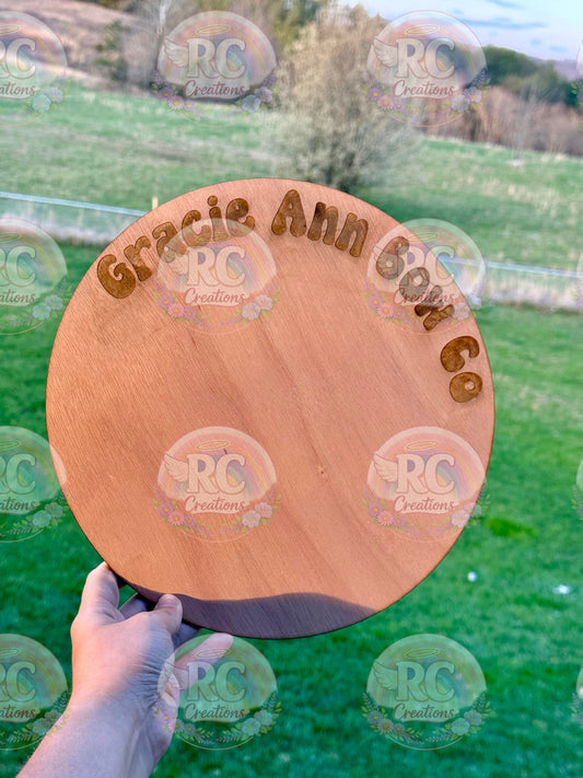 Wood Circle Watermark Board