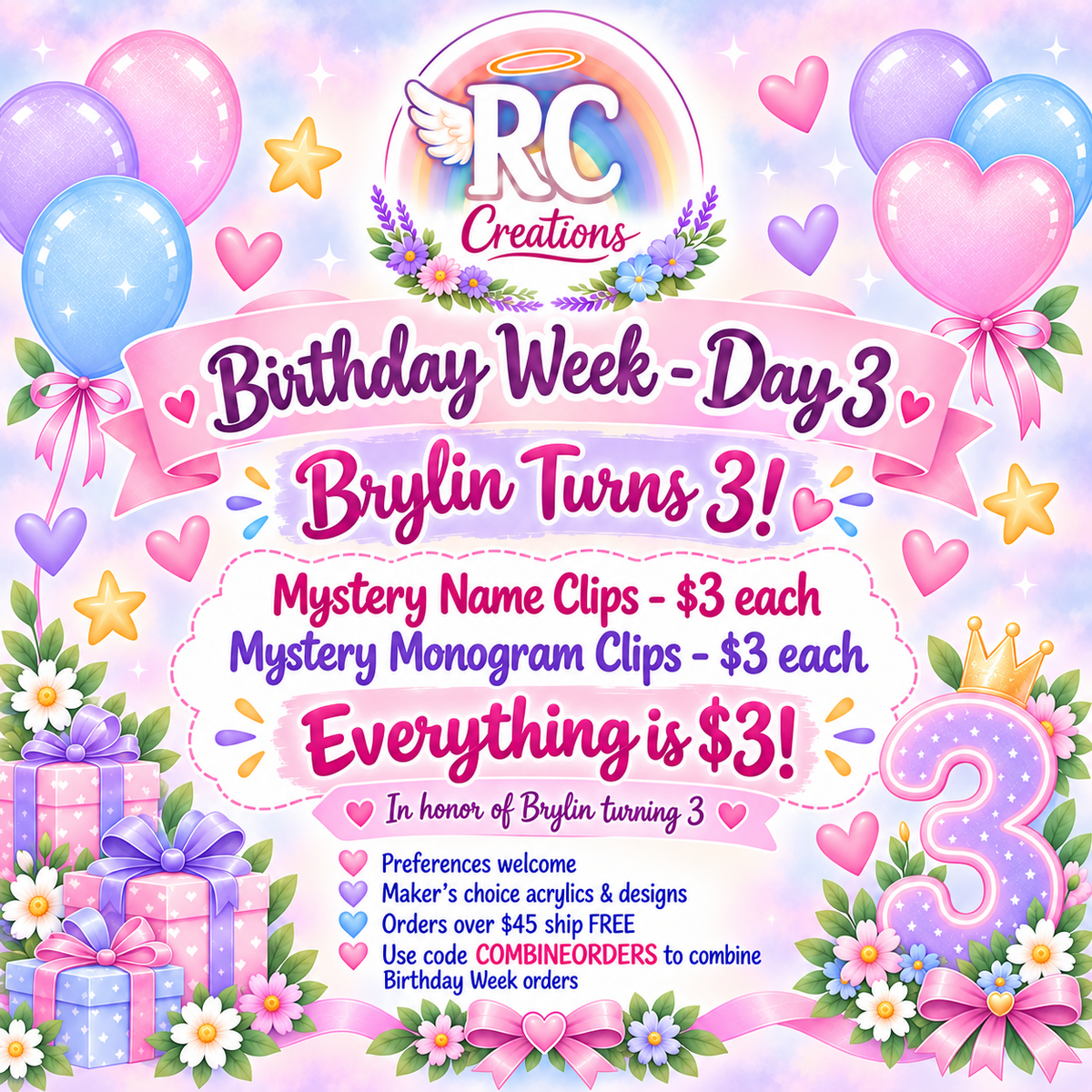 Brylin Turns 3 — $3 Mystery Clips