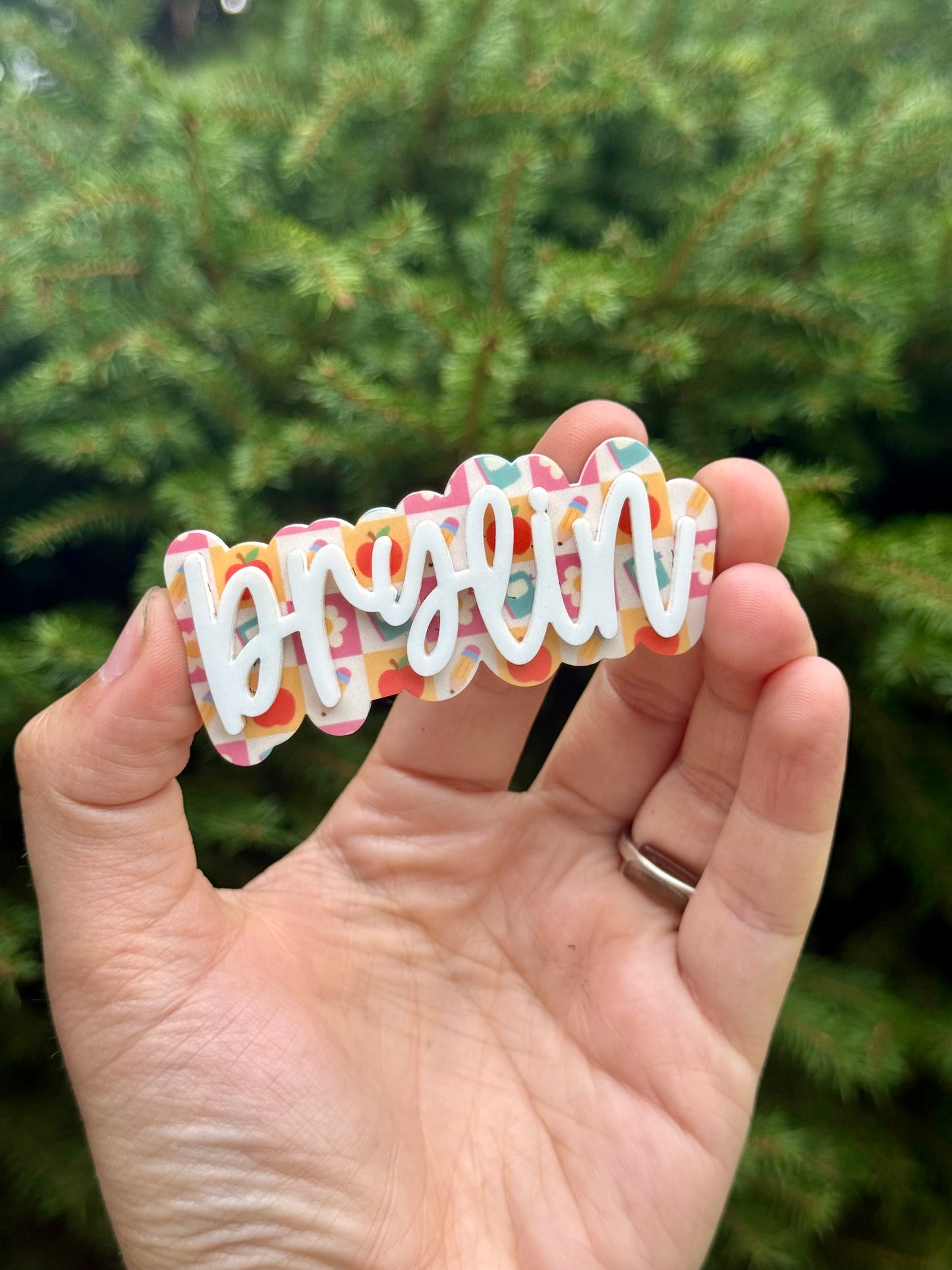 Personalized Layered Name Bow Center