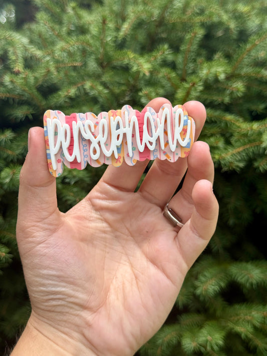 Personalized Layered Name Bow Center