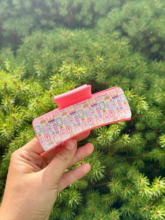 School Print Claw Clip