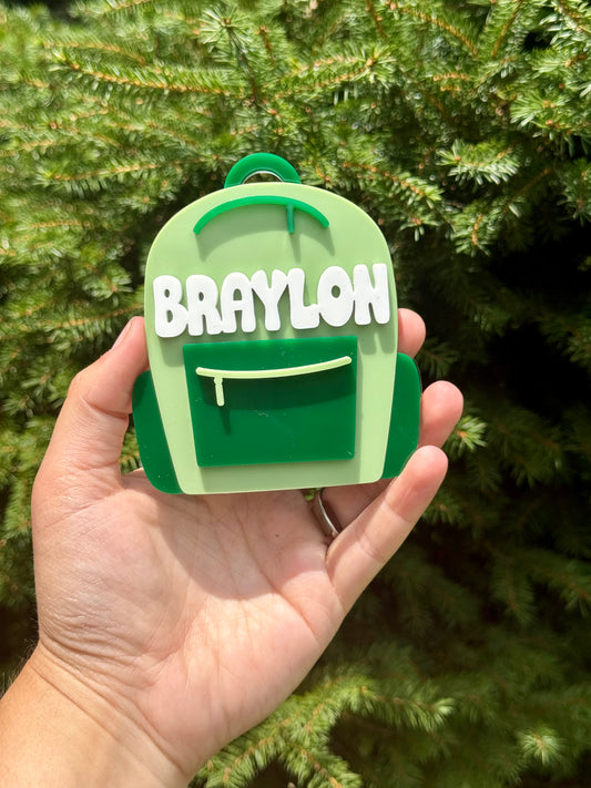 Personalized Backpack Bag Tag (GREEN)