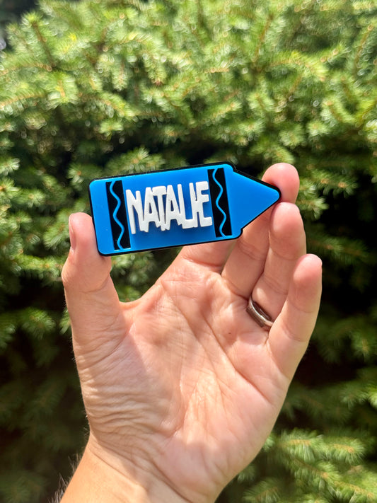 Personalized Crayon Bow Center (BLUE)