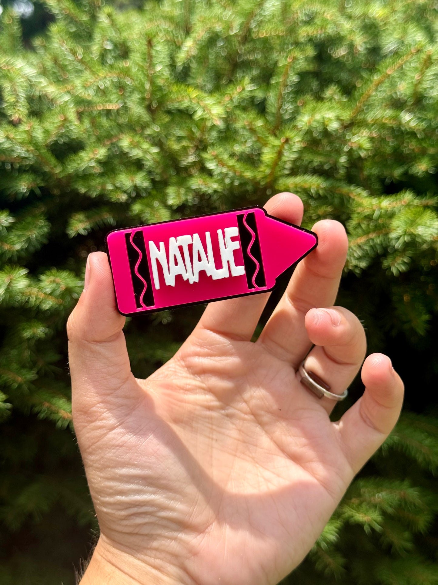 Personalized Crayon Bow Center (PINK)