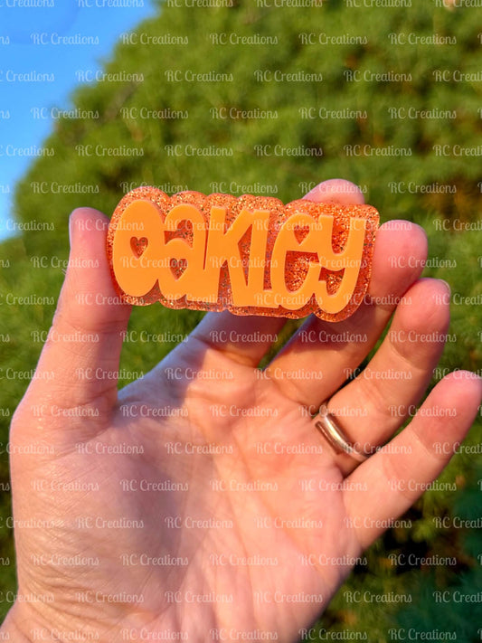 Name Center | Neon Orange Glitter