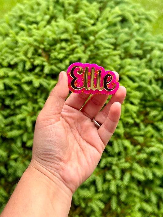 Name Center | Pink/Gold Flakes