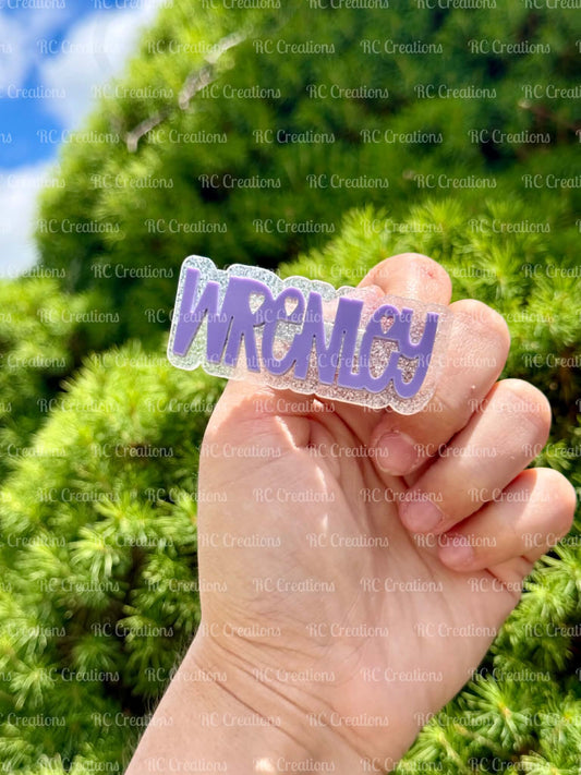 Name Center | White Glitter • Purple